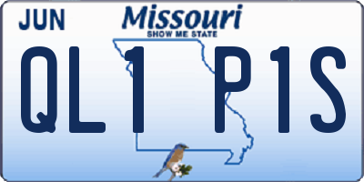 MO license plate QL1P1S