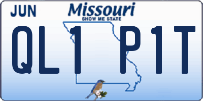 MO license plate QL1P1T
