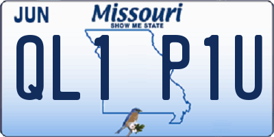 MO license plate QL1P1U