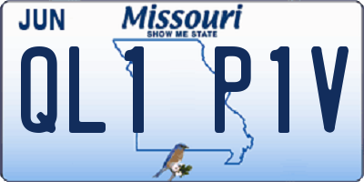 MO license plate QL1P1V