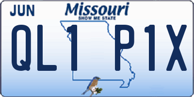 MO license plate QL1P1X