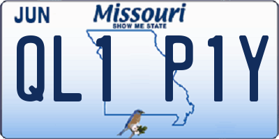 MO license plate QL1P1Y