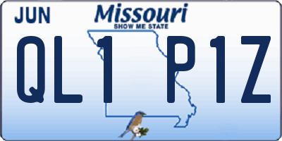 MO license plate QL1P1Z