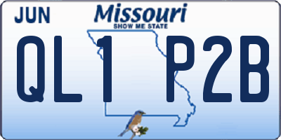 MO license plate QL1P2B
