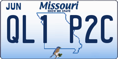 MO license plate QL1P2C