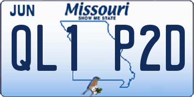 MO license plate QL1P2D