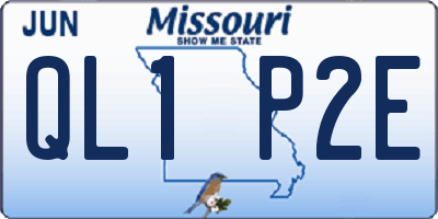 MO license plate QL1P2E