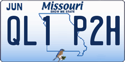 MO license plate QL1P2H