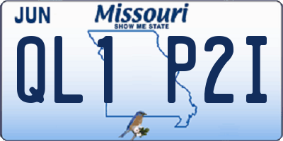 MO license plate QL1P2I