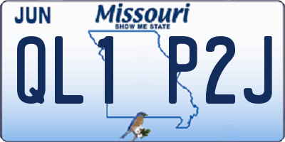 MO license plate QL1P2J