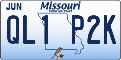 MO license plate QL1P2K