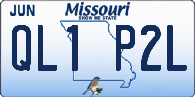 MO license plate QL1P2L