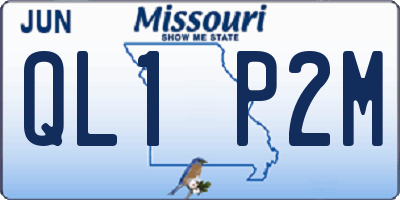 MO license plate QL1P2M