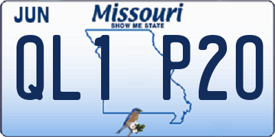 MO license plate QL1P2O