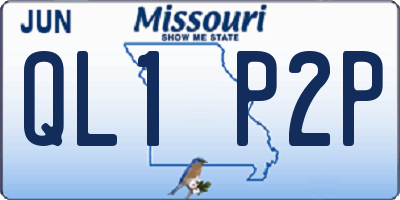MO license plate QL1P2P
