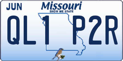 MO license plate QL1P2R