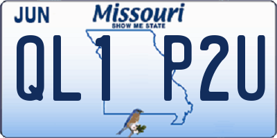 MO license plate QL1P2U