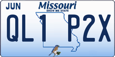 MO license plate QL1P2X