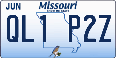 MO license plate QL1P2Z