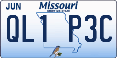 MO license plate QL1P3C