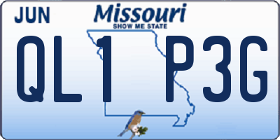 MO license plate QL1P3G