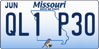 MO license plate QL1P3O