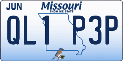 MO license plate QL1P3P