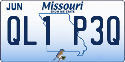 MO license plate QL1P3Q
