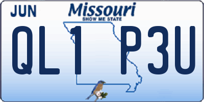 MO license plate QL1P3U