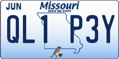 MO license plate QL1P3Y