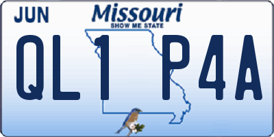 MO license plate QL1P4A