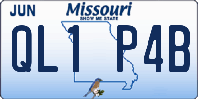 MO license plate QL1P4B