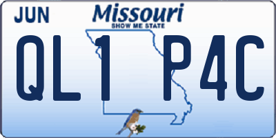 MO license plate QL1P4C
