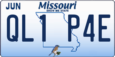 MO license plate QL1P4E