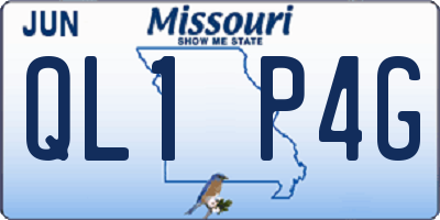 MO license plate QL1P4G