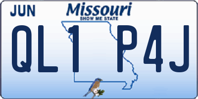 MO license plate QL1P4J