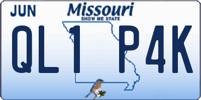 MO license plate QL1P4K