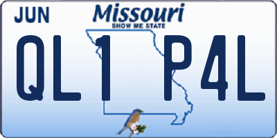MO license plate QL1P4L