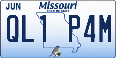 MO license plate QL1P4M