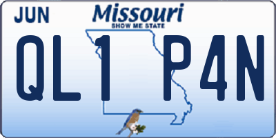 MO license plate QL1P4N