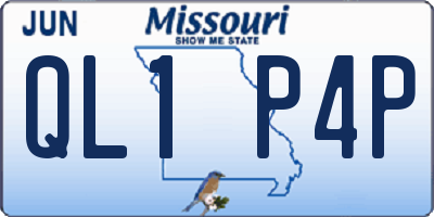 MO license plate QL1P4P