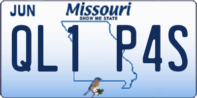 MO license plate QL1P4S