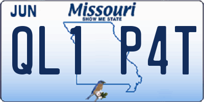 MO license plate QL1P4T