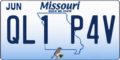 MO license plate QL1P4V