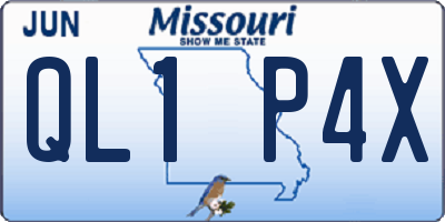 MO license plate QL1P4X