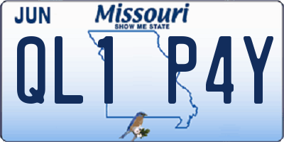MO license plate QL1P4Y