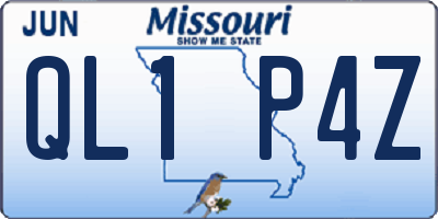 MO license plate QL1P4Z