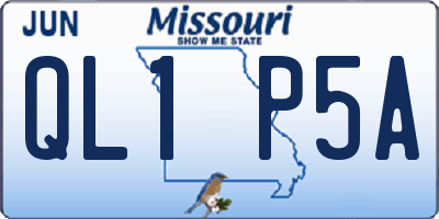 MO license plate QL1P5A