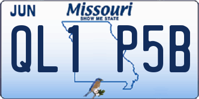 MO license plate QL1P5B
