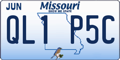 MO license plate QL1P5C